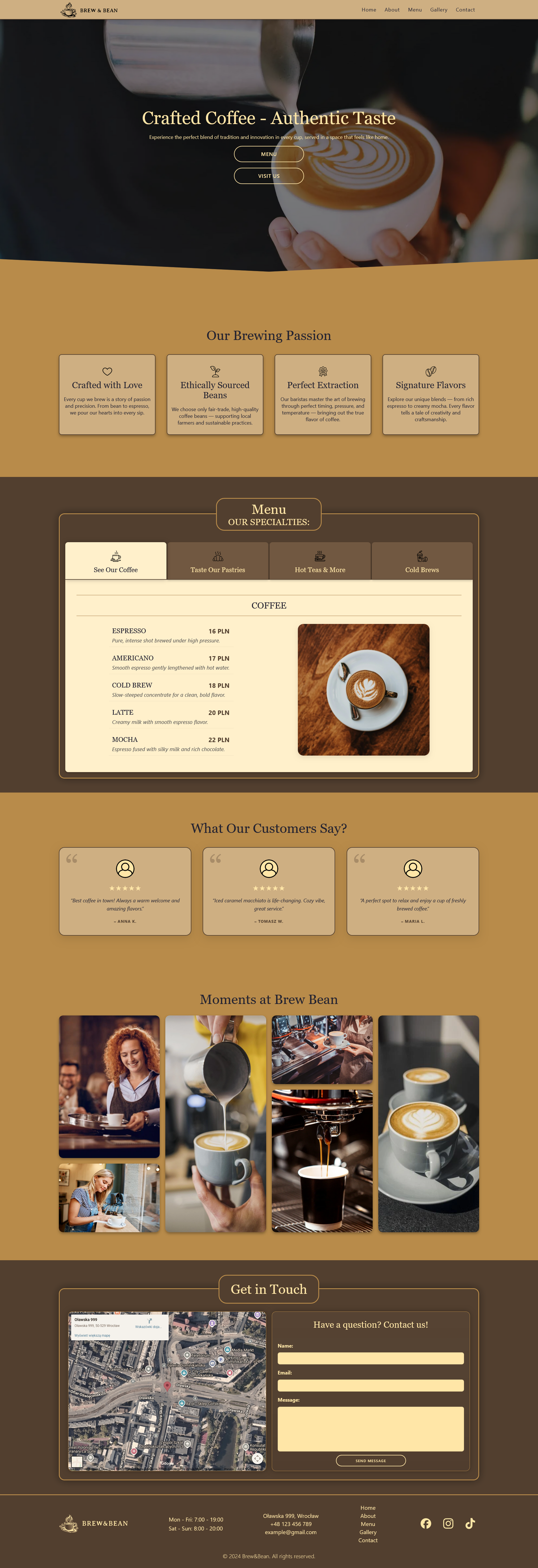 Brew & Bean Website
